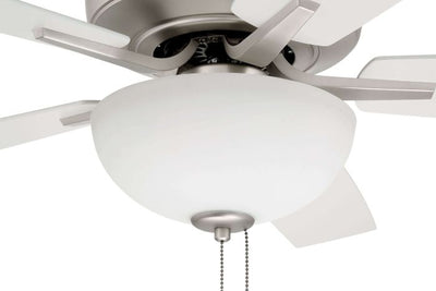 Antique Hardware 52" Pro Plus 211 in Brushed Nickel w/ White Blades Ceiling Fan