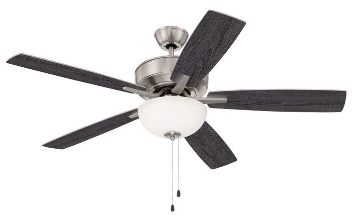##Antique Hardware## 52" Pro Plus 211 in Brushed Polished Nickel w/ Brushed Nickel/Greywood Blades