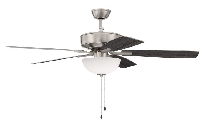 ##Antique Hardware## 52" Pro Plus 211 in Brushed Polished Nickel w/ Brushed Nickel/Greywood Blades