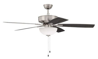 ##Antique Hardware## 52" Pro Plus 211 in Brushed Polished Nickel w/ Brushed Nickel/Greywood Blades