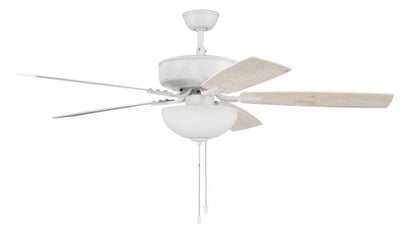 Antique Hardware 52" Pro Plus 211 in White w/ White/Washed Oak Blades Ceiling Fan