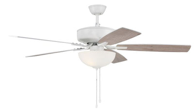 Antique Hardware 52" Pro Plus 211 in White w/ White/Washed Oak Blades Ceiling Fan