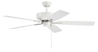 Antique Hardware 52" Pro Plus in White/Polished Nickel w/ White/Washed Oak Blades Ceiling Fan
