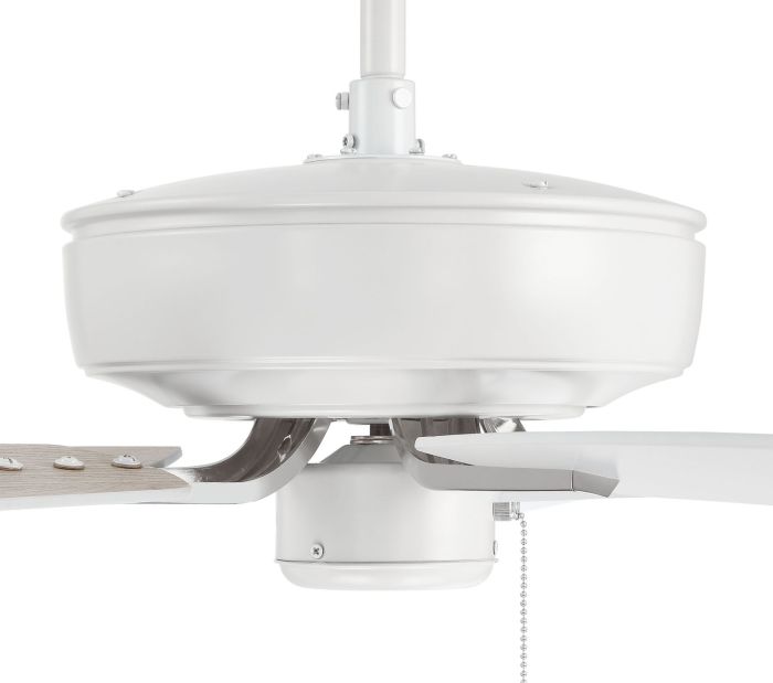 Antique Hardware 52" Pro Plus in White/Polished Nickel w/ White/Washed Oak Blades Ceiling Fan
