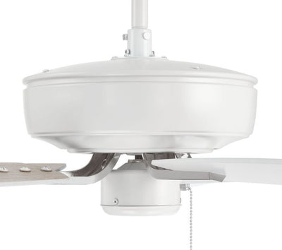 Antique Hardware 52" Pro Plus in White/Polished Nickel w/ White/Washed Oak Blades Ceiling Fan