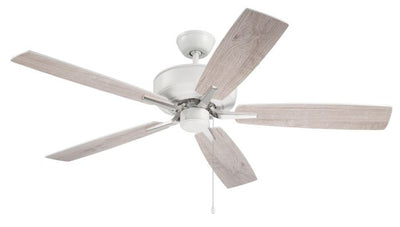 Antique Hardware 52" Pro Plus in White/Polished Nickel w/ White/Washed Oak Blades Ceiling Fan