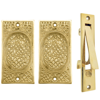Antique Hardware Craftsman Pattern Pocket Door Set (Several Finishes Available) POCKET DOOR
