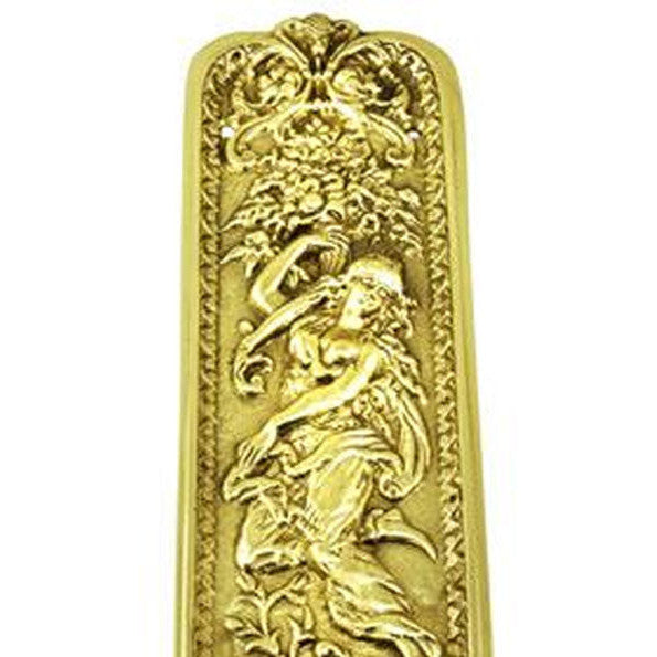 ##Antique Hardware## 10 1/4 Inch Solid Brass Italianette Style Push Plate