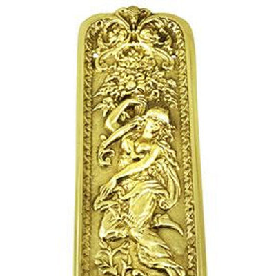 ##Antique Hardware## 10 1/4 Inch Solid Brass Italianette Style Push Plate