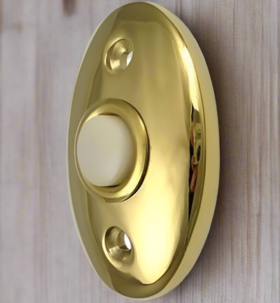Antique Hardware 2 3/8 Inch Solid Brass Door Bell Button Door Bells & Chimes