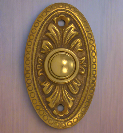 Antique Hardware Brass Doorbell Push Button Avalon Style Door Bells & Chimes