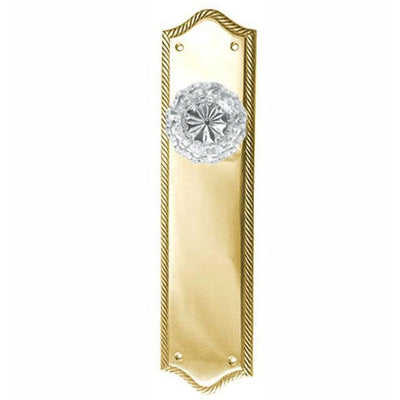Antique Hardware Arched Georgian Roped Backplate Door Set with Fluted Crystal Door Knobs (Several Finishes Available) GLASS DOOR KNOB FOR SALE