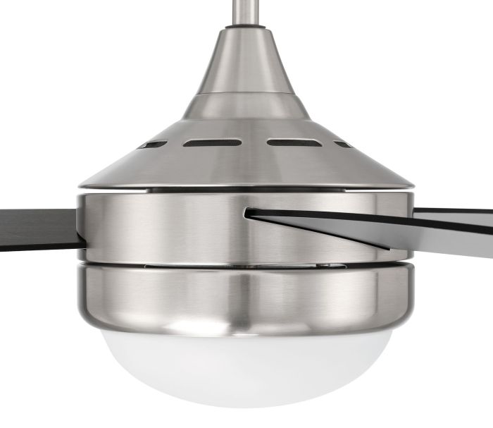 ##Antique Hardware## 52" Phaze II 3-Blade in Brushed Polished Nickel w/ Brushed Nickel/Greywood Textured Blades
