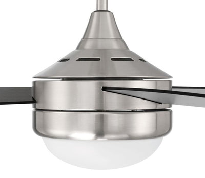 ##Antique Hardware## 52" Phaze II 3-Blade in Brushed Polished Nickel w/ Brushed Nickel/Greywood Textured Blades