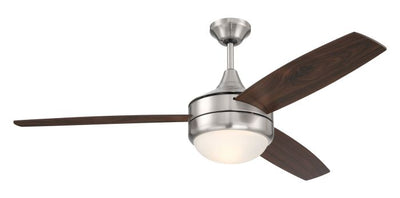 ##Antique Hardware## 52" Phaze II 3-Blade in Brushed Polished Nickel w/ Walnut/Dark Oak Blades