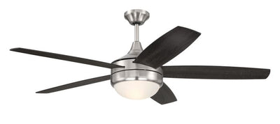 ##Antique Hardware## 52" Phaze II 5-Blade in Brushed Polished Nickel w/ Brushed Nickel/Greywood Blades
