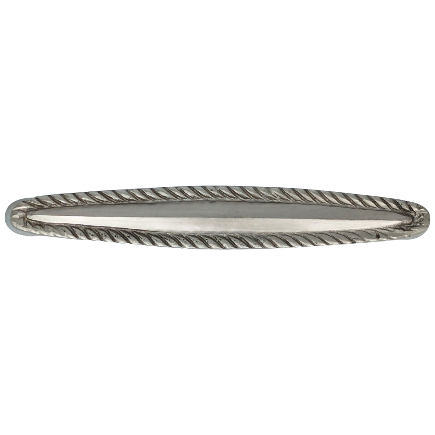 ##Antique Hardware## 3 Inch C-to-C Brass Georgian Roped Style Pull (Brushed Nickel Finish)