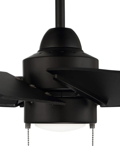 ##Antique Hardware## 24" Propel II Indoor/Outdoor (Damp) in Flat Black w/ Flat Black Blades