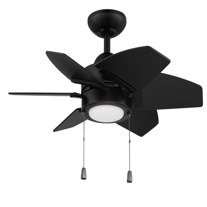 ##Antique Hardware## 24" Propel II Indoor/Outdoor (Damp) in Flat Black w/ Flat Black Blades