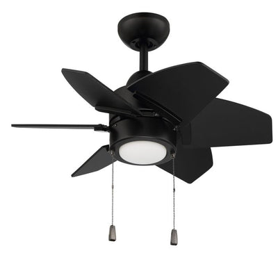##Antique Hardware## 24" Propel II Indoor/Outdoor (Damp) in Flat Black w/ Flat Black Blades