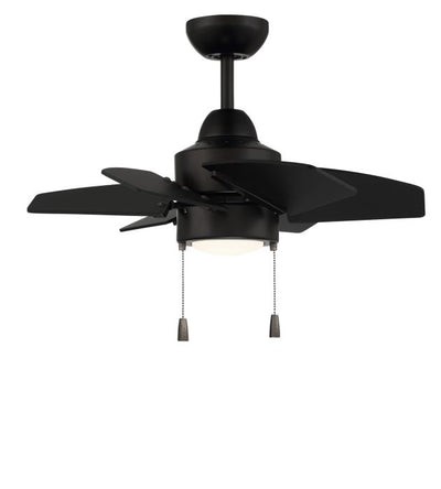 ##Antique Hardware## 24" Propel II Indoor/Outdoor (Damp) in Flat Black w/ Flat Black Blades
