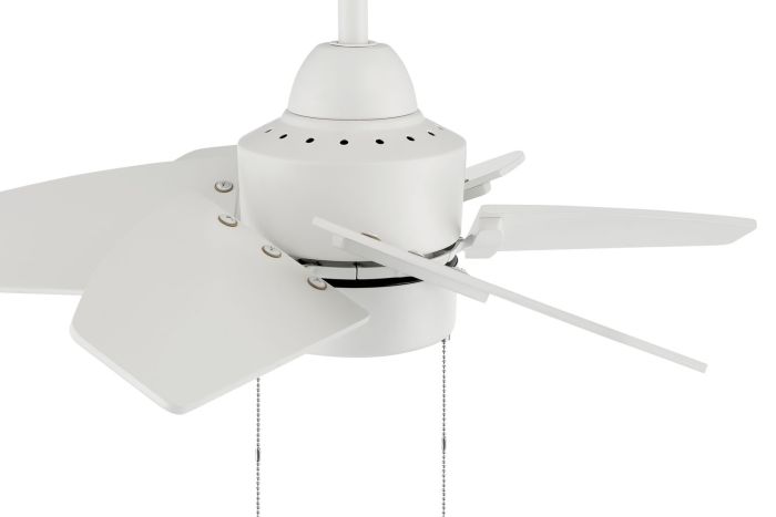 ##Antique Hardware## 24" Propel II Indoor/Outdoor (Damp) in White w/ White Blades