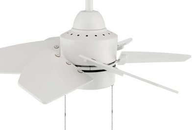 ##Antique Hardware## 24" Propel II Indoor/Outdoor (Damp) in White w/ White Blades