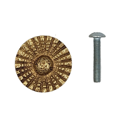 Antique Hardware 1 Inch Solid Brass Art Deco Style Round Cabinet and Furniture Knob CABINET KNOB