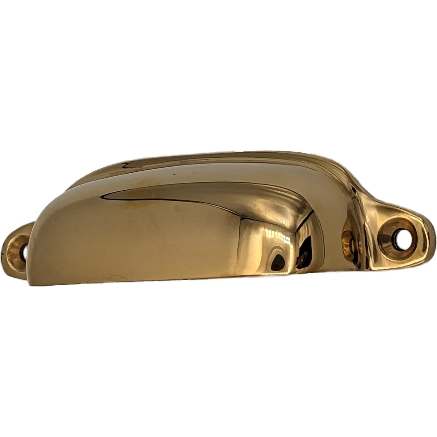 Antique Hardware 4 1/8 Inch Overall (3 1/2 Inch c-c) Solid Brass Traditional Slim Rounded Bin Pull BIN PULL