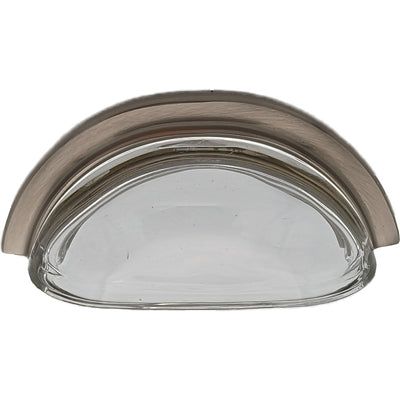 Antique Hardware 3 5/8 Inch Solid Brass Crystal Clear Glass Cabinet Drawer and Furniture Cup Pull (Several Finishes Available) ANTIQUE CABINET HARDWARE