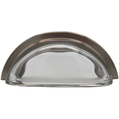 Antique Hardware 3 5/8 Inch Solid Brass Crystal Clear Glass Cabinet Drawer and Furniture Cup Pull (Several Finishes Available) ANTIQUE CABINET HARDWARE