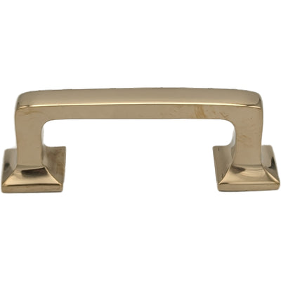 Antique Hardware 4 1/4 Inch Overall (3.25 Inch c-c) Solid Brass Square Traditional Pull CABINET PULL