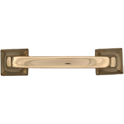 Antique Hardware 4 1/4 Inch Overall (3.25 Inch c-c) Solid Brass Square Traditional Pull CABINET PULL