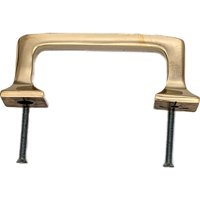 Antique Hardware 4 1/4 Inch Overall (3.25 Inch c-c) Solid Brass Square Traditional Pull CABINET PULL