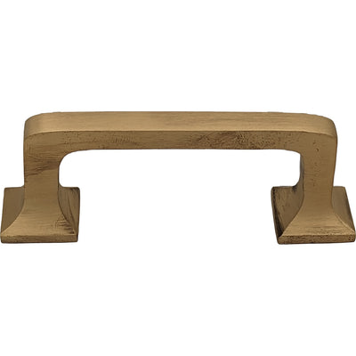 Antique Hardware 4 1/4 Inch Overall (3.25 Inch c-c) Solid Brass Square Traditional Pull CABINET PULL