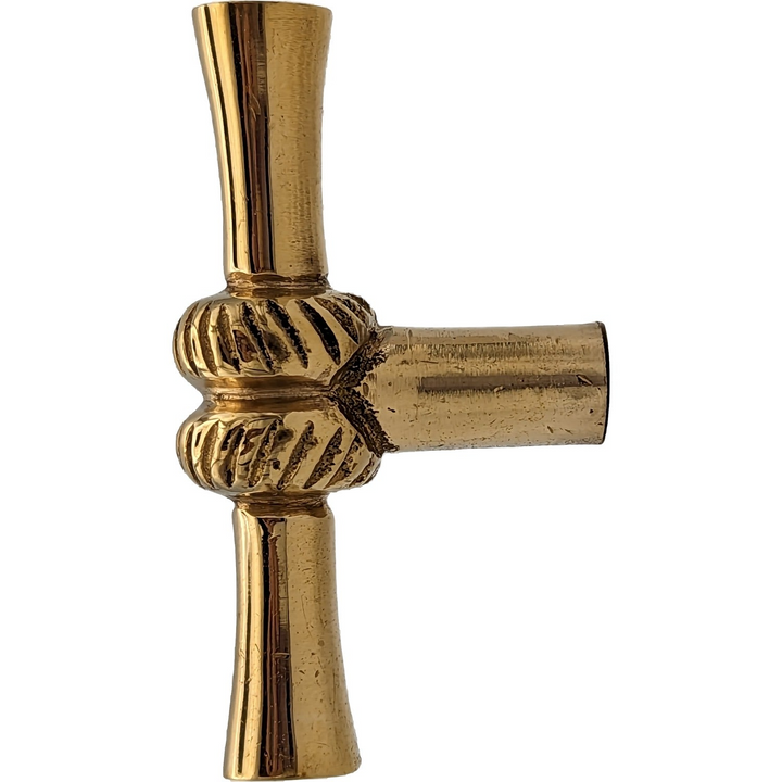 2 Inch Solid Brass T Shape Japanese Bamboo Style Cabinet and Furniture Knob (Several Finishes Available)