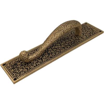 Antique Hardware 12 Inch Solid Brass Rice Pattern Door Pull and Push Plate (Several Finishes Available) DOOR PUSH AND PULL