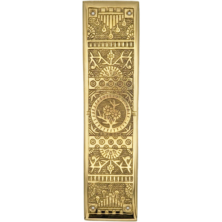Antique Hardware 11 1/4 Inch Eastlake Solid Brass Push Plate Door Push Plates