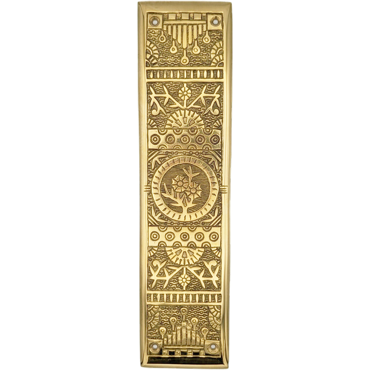 Antique Hardware 11 1/4 Inch Eastlake Solid Brass Push Plate Door Push Plates