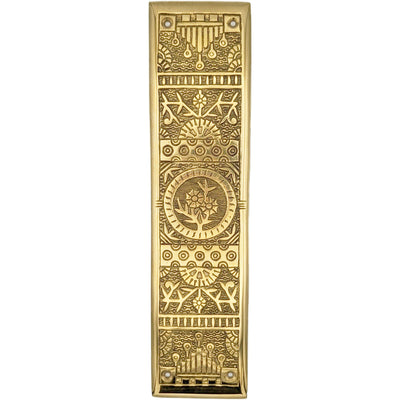 Antique Hardware 11 1/4 Inch Eastlake Solid Brass Push Plate Door Push Plates