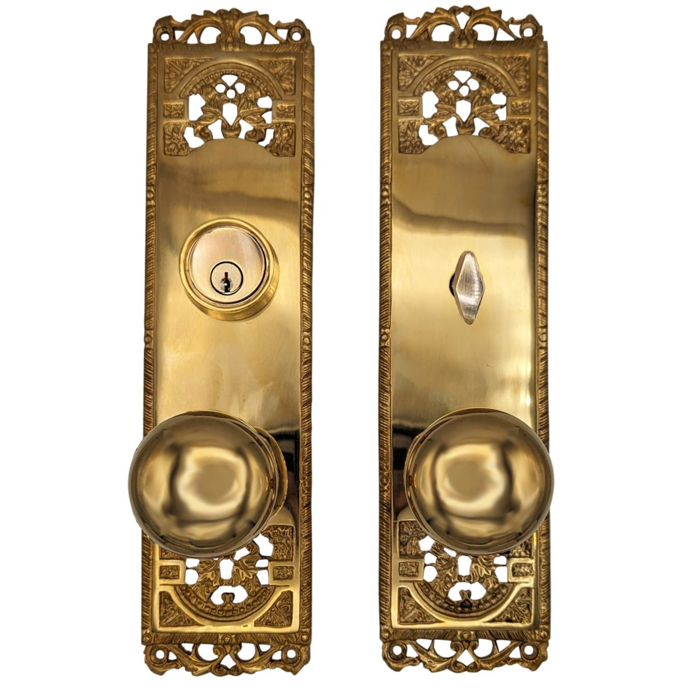 Antique Hardware Cornice Plate Single-Door Deadbolt Entryway Set ENTRYWAY