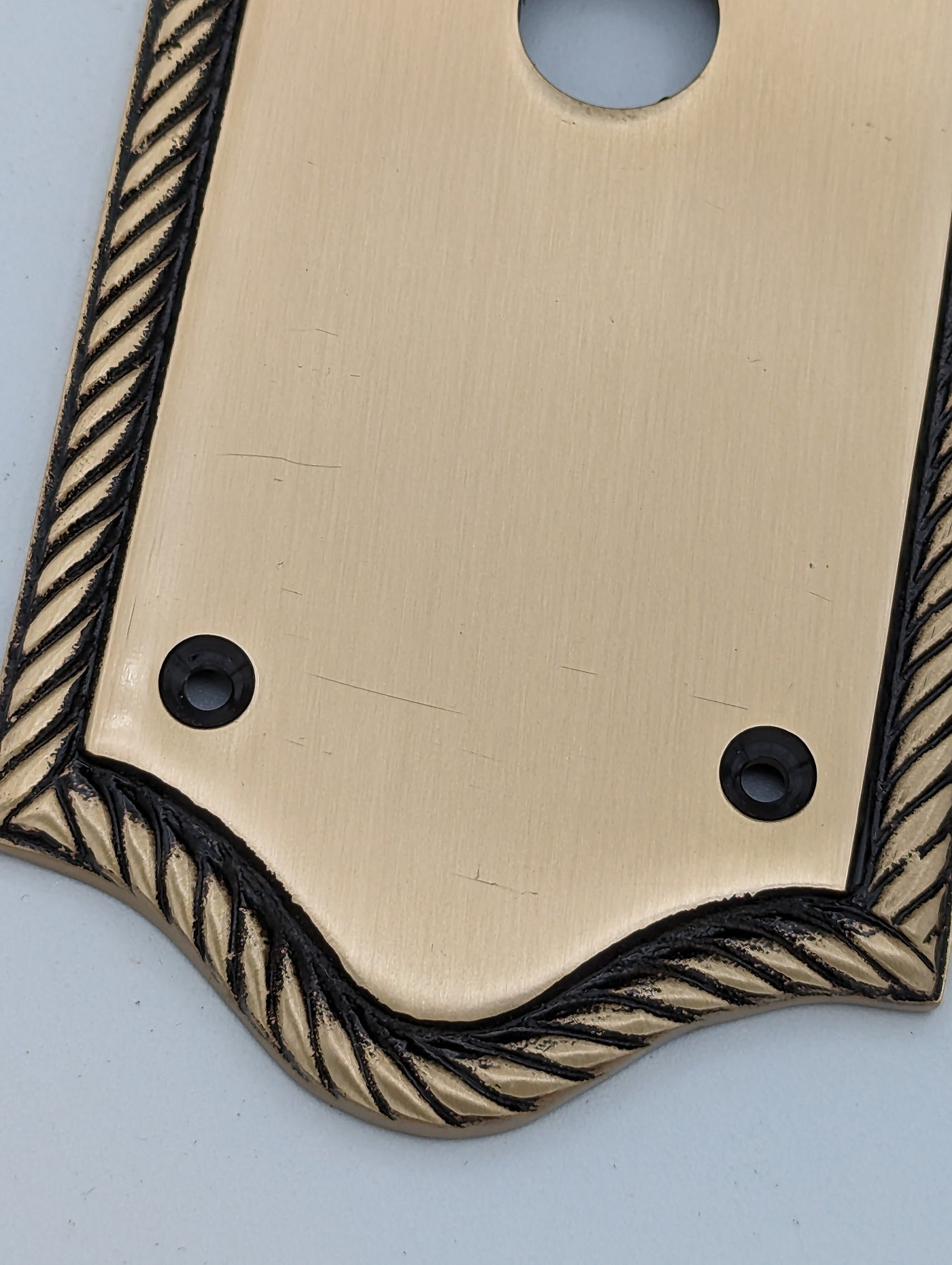 ##Antique Hardware## Open Box Sale Item 12 Inch Georgian Oval Roped Style Door Push Plate (Antique Brass Finish)