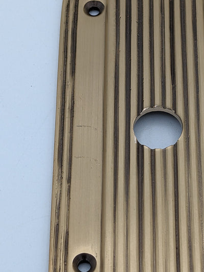 ##Antique Hardware## Open Box Sale Item 10 1/2 Inch Classic Art Deco Solid Brass Push Plate (Antique Brass Finish)