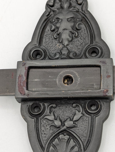 ##Antique Hardware## Open Box Sale Item 5 1/2 Gargoyle French Door or Cabinet Slide Bolt Latch (Oil Rubbed Bronze Finish)