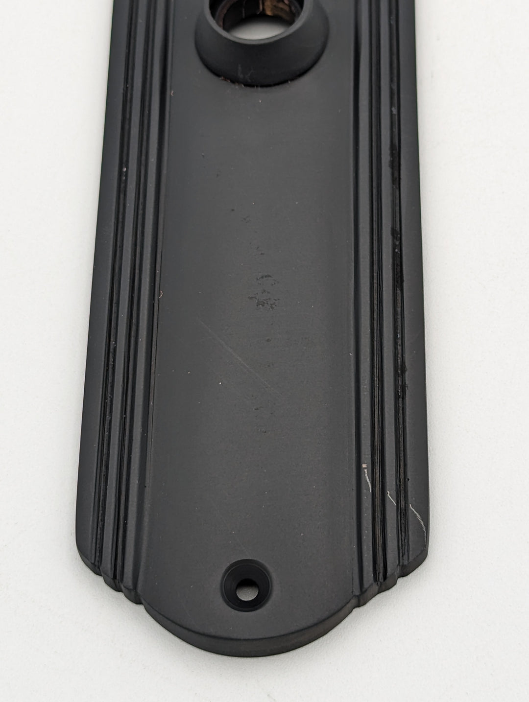 ##Antique Hardware## Open Box Sale Item 7 Inch Solid Brass Art Deco Door Back Plate (Black Bronze Finish)