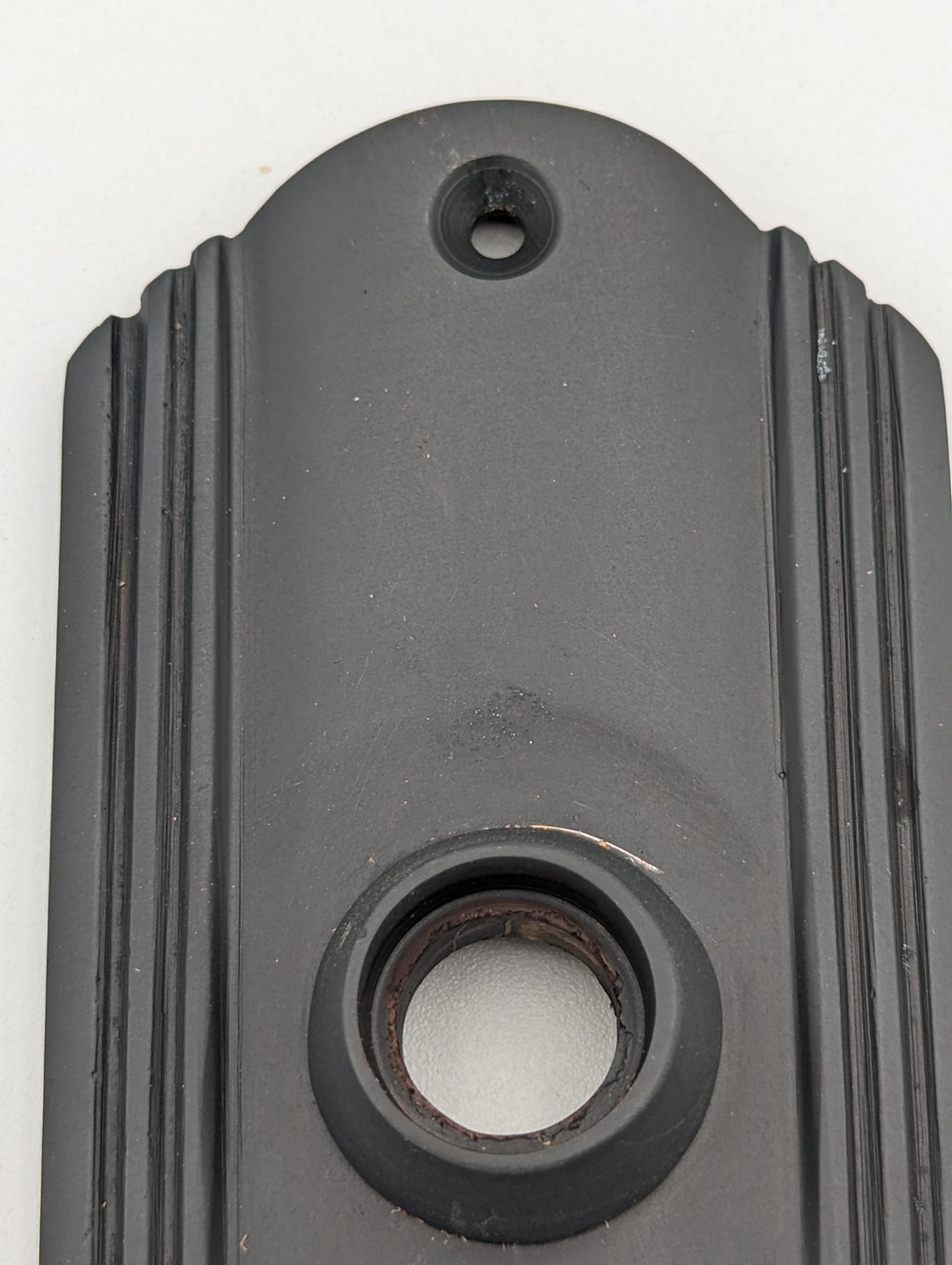 ##Antique Hardware## Open Box Sale Item 7 Inch Solid Brass Art Deco Door Back Plate (Black Bronze Finish)