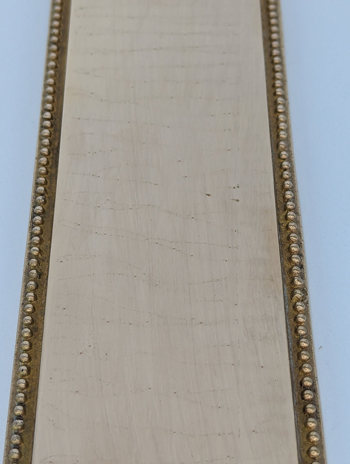 ##Antique Hardware## Open Box Sale Item 11 1/2 Inch Solid Brass Beaded Push Plate (Polished Brass Finish)