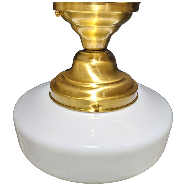 Antique Hardware 15 1/2 Inch Manhattan Skyscraper Nouveau Style Semi-Flush Mount Light (Satin Brass Finish) 