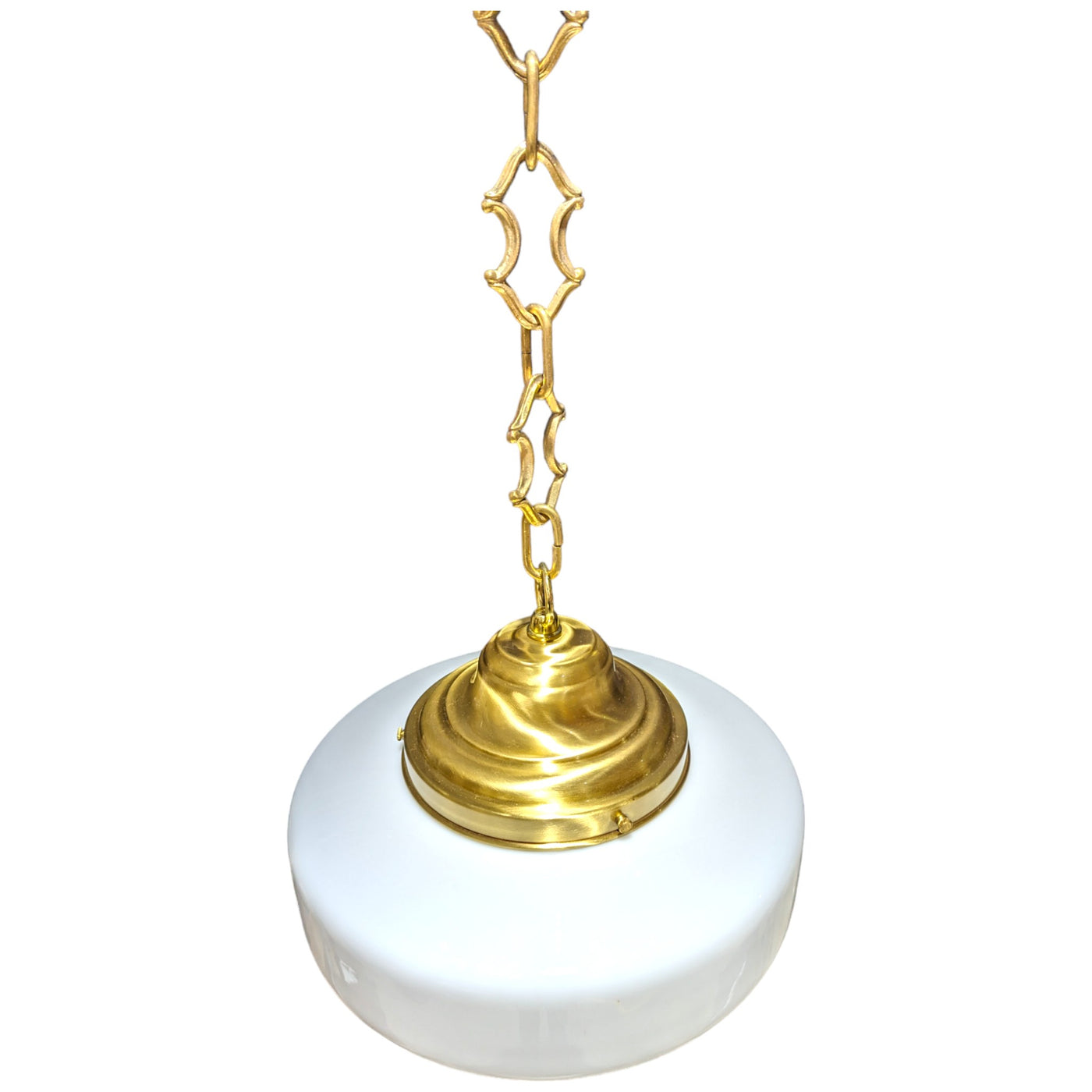 Antique Hardware 28 1/2 Inch Manhattan Skyscraper Nouveau Style Chain Light (Satin Brass Finish) 