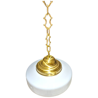 Antique Hardware 28 1/2 Inch Manhattan Skyscraper Nouveau Style Chain Light (Satin Brass Finish) 
